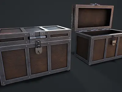 Chest for loot Low-poly 3D model