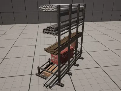 Nanite Unreal Engine 5 - Metal Holding Stand 3D model