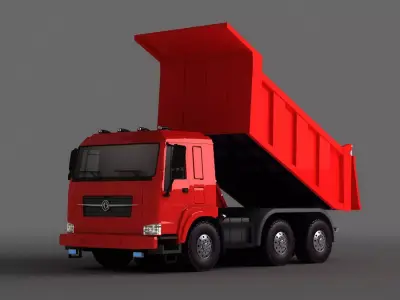 heavy sand dump construction trucks municipal vehicles  3D model