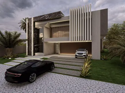 Modern Luxury Villa Exterior Design 3D Model 3D model