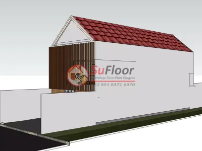 House 6x23m code 624 - Sketchup 3D model 3D model 3D model