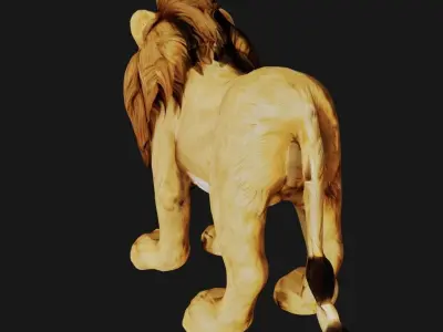 Charming Lion Low-poly 3D model