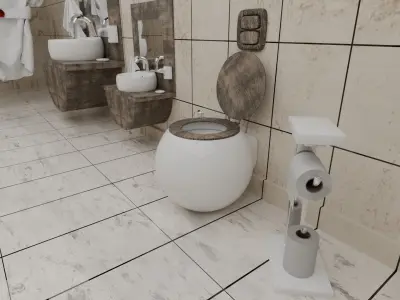 Luxury Modern Bathroom Design - High-Quality 3D Model 3D model