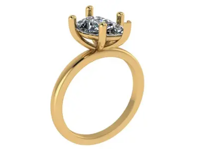 bend head  pear shape solitaire  3D print model