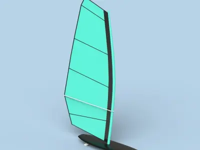 Windsurf board Low-poly 3D model