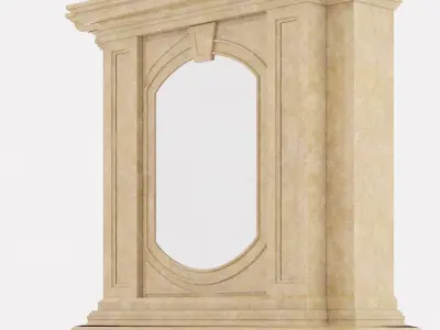 classical marble fireplace 2 3D model