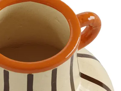 Ceramic vase with handle 3D model