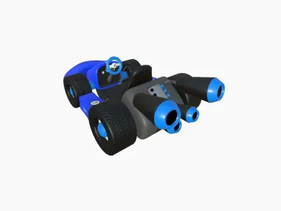 Cartoon Kart C02 Blue - Vehicle Racing Design Low-poly 3D model