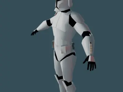 Clone Trooper V2 Low Poly Free 3D model