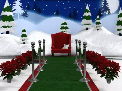 Santa mall For christmas Low-poly 3D model