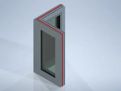 3D Aluminium corner window printing model 3D print model