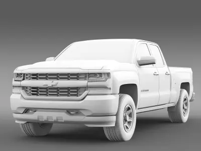 Chevrolet Silverado WT Double Cab  Standart Box 2016 3D model