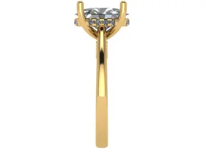 Oval shape halo ring with stones underneath 3D print model