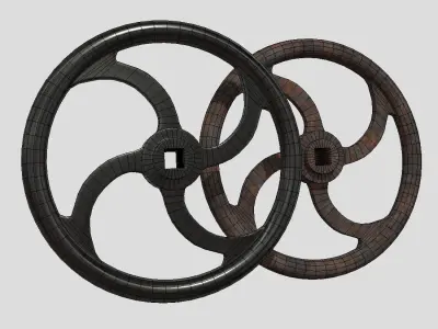 Crank Wheel Low-poly 3D model