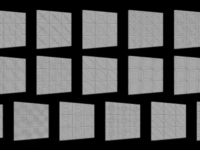 100 Tiles Patterns Noise for Zbrush Vol 1 3D model