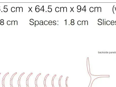 Parametric Wavy Wooden Furniture 20 - CNC files for cutting 3D model