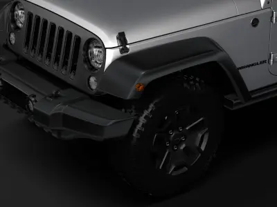 Jeep Wrangler Unlimited Willys Wheeler JK 2017 3D model