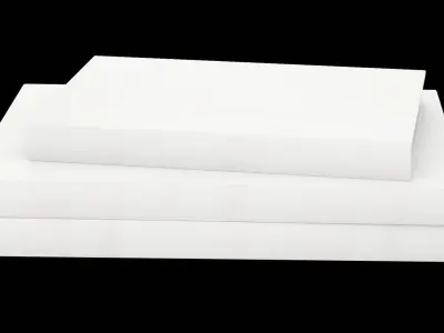 Three Empty White Books Mockup Low-poly 3D model