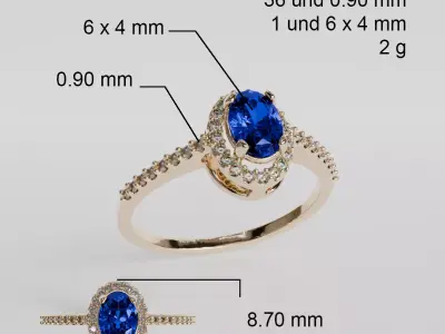 engagement ring 3D print model