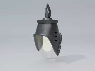 Industrial Hanging Lamp Low Poly 3D Model Low-poly 3D model