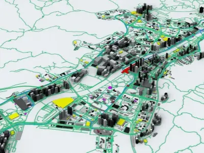 Hong Kong Streets Buildings Transport Sport Ultimate 3D model