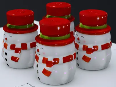 SNOW MAN SALT AND PEPPER SHAKER 2024 3D model