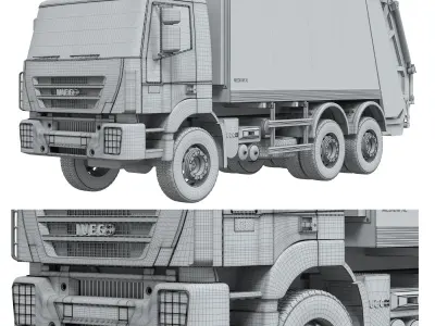 Garbage truck IVECO 682 3D model