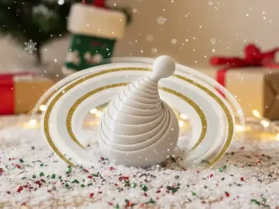 Collapsible Santa Cap hat - Christmas Fidget Prop 3D print model