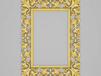Classic Frame Mirror 009 3D model
