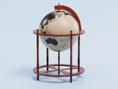 -Antique Globe- Low-poly 3D model