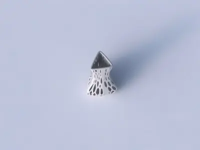 Vase puffy triangle with organic lattice 2 3D print model