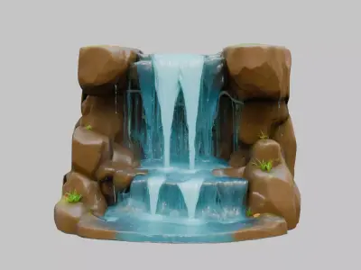 Stylized Low Poly Medieval Fountain Low-poly 3D model