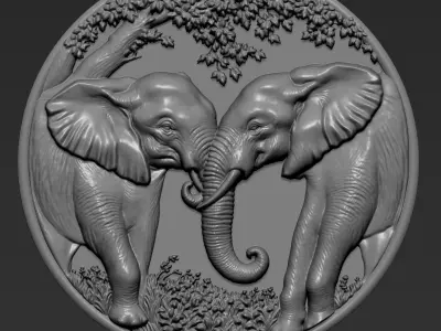Elephants A52 3D print model