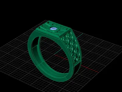 Print Ready STL 3DM  Gents Rings Diamond Men Ring  3D print model 135
