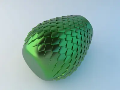 Vase with dragon scale pattern 3D print model