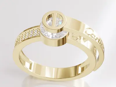 Jewelry Diamond Ring Model RG09 Free 3D print model
