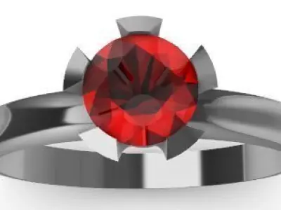 Women solitaire ring 3dm stl render detail 3D print model 3D print model