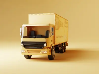 10 Wheeler Truck Low-poly 3D model