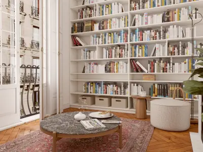 French Hallway and Reading  Room 3D model