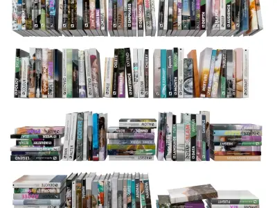 Books 150 pieces 1-1-1 Low-poly 3D model