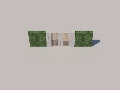  fence door wall 3D model