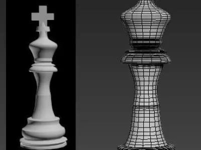 chess bord Low-poly 3D model