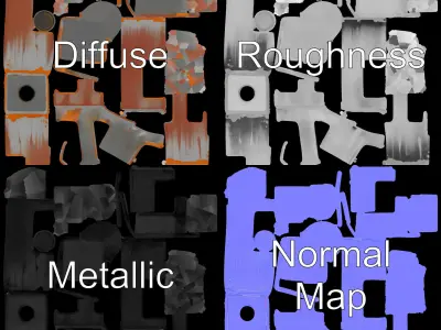 Modern Industrial Rusty Block Model Pack Low-poly 3D model
