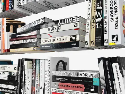 Books bookshelves Low-poly 3D model