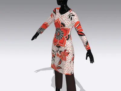 Female Cloth Dress Low-poly 3D model