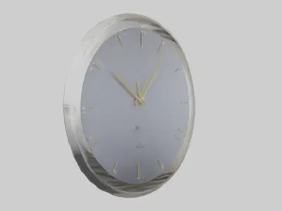SilverPlated Wall Clock model 3D model