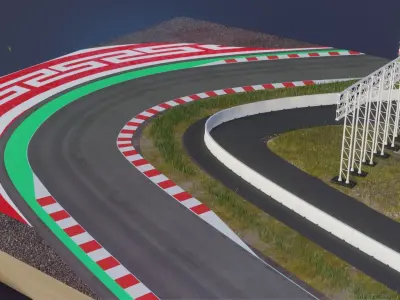 Mandalika Circuit Lowpoly Isometric 3D model