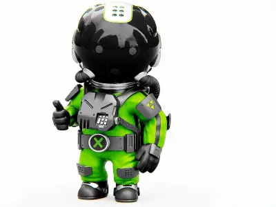 TOON ASTRONAUT K-2500 Rigged for Unreal Engine - Unity - MIXAMO  3D model