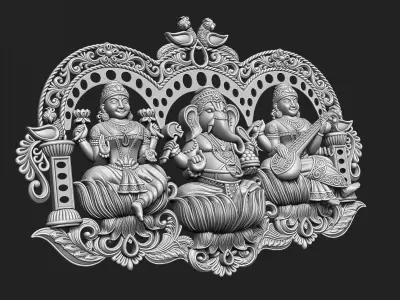 Laxmi Ganesha Saraswati 3D print model