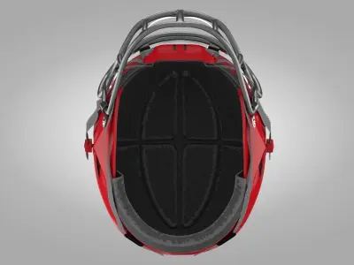 Red Football Helmet Low-poly 3D model